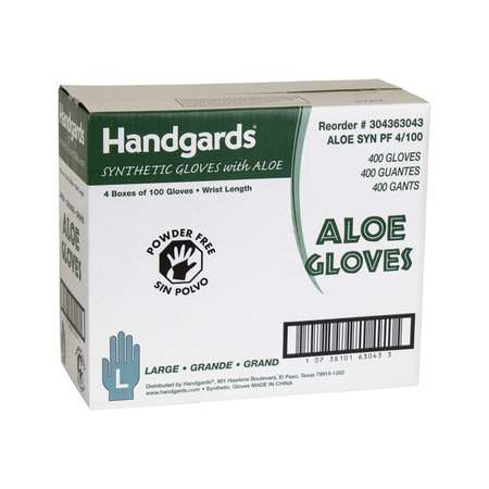 HANDGARDS Handgards Aloe Powder Free Large Synthetic Gloves, PK400 304363043